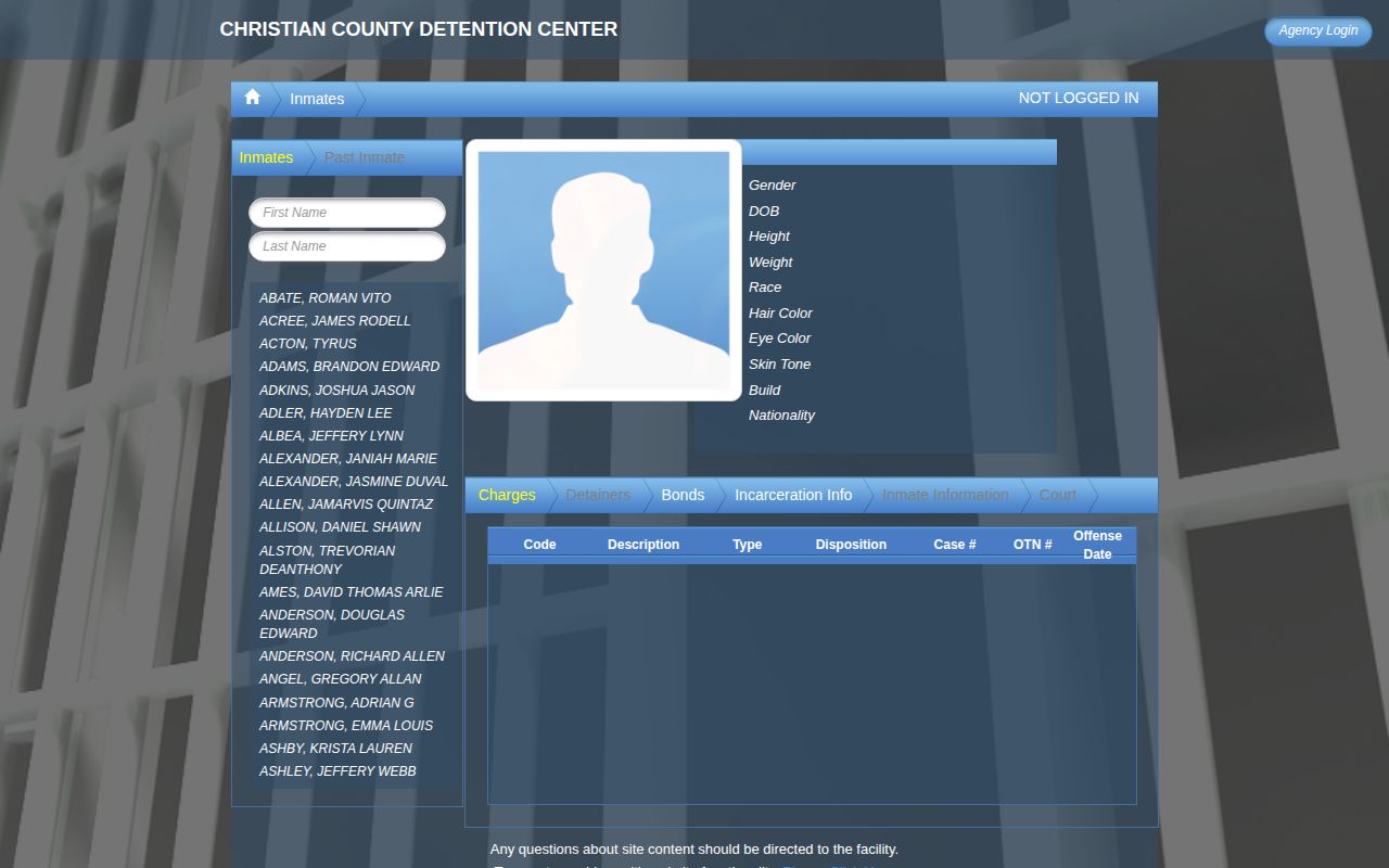 Christian County Jail past inmate release search